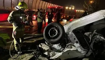 تصادف مرگبار پژو ۲۰۶ در بزرگراه حکیم