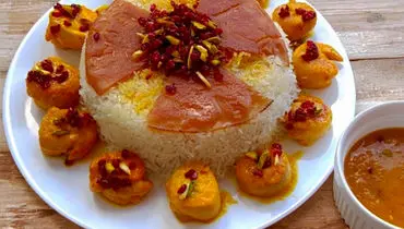 دستور پخت کامل مرغ پرتقالی مجلسی با تهچین و زرشک پلو+ فیلم 