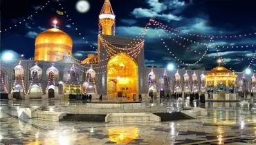 لحظات تماشایی از بارش تگرگ در حرم امام رضا(ع) + فیلم