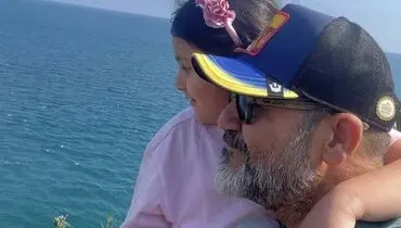 قاب زیبای پدر دختری؛ مهران غفوریان در کنار دخترش!