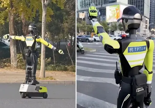 نوآوری چینی؛ ربات‌های انسان‌نما پشت چراغ قرمز + فیلم