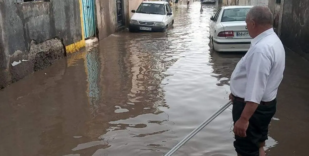  باران آمد، اهواز غرق در آب شد+ فیلم