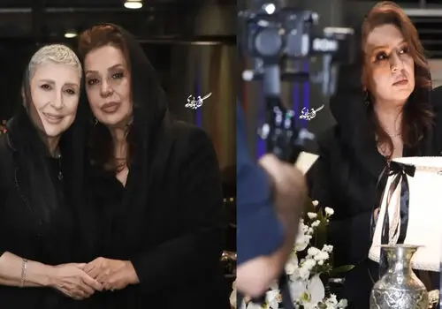 مراسم پسر نسرین مقانلو؛ وقتی استایل‌های مشکی بازیگران سوژه دوربین‌ها شدند+تصاویر 