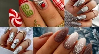مدل ناخن جدید و ایده های طرح ناخن کریسمس
