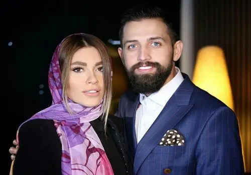 استایل خاص محسن افشانی و همسرش در یک مراسم+ عکس