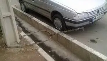 جلوگیری از سرقت خودرو به سبک ایرانی!/عکس