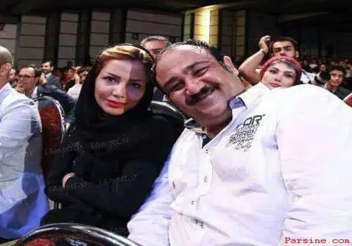 قاب عاشقانه غفوریان و همسرش در یک مراسم