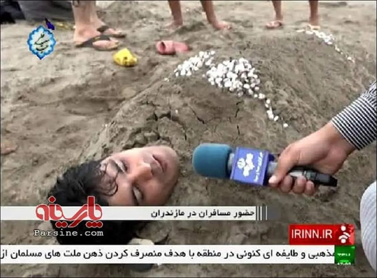 عکس: مصاحبه عجیب شبکه خبر در ساحل دریا