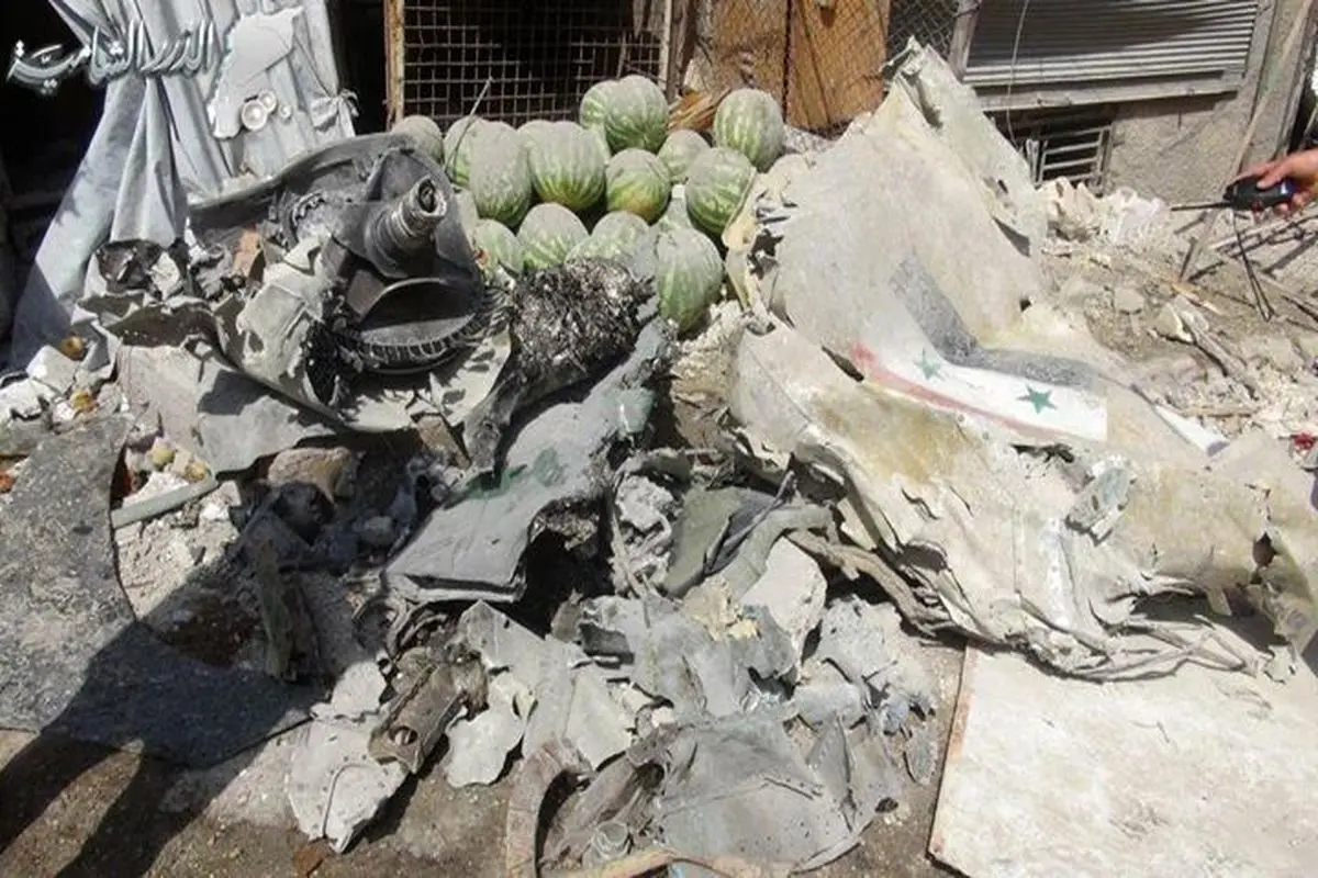 عکس:سقوط جنگنده ارتش سوریه در اریحا