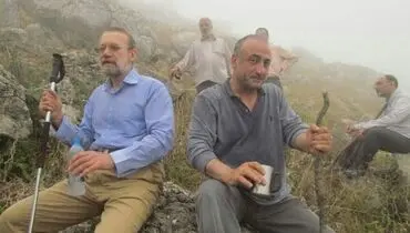 کوهنوردی علی لاریجانی+عکس