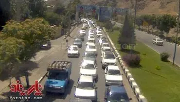 عکس: ترافیک سنگین در ابتدای جاده چالوس