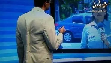 عکس:گاف بزرگ لباس مجری تلویزیون