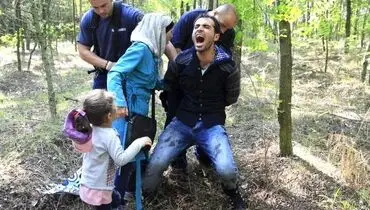 عکس: بازداشت خانواده سوری در مرز مجارستان
