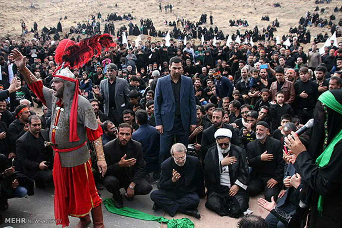 عکس: علی لاریجانی در تعزیه ظهر عاشورا