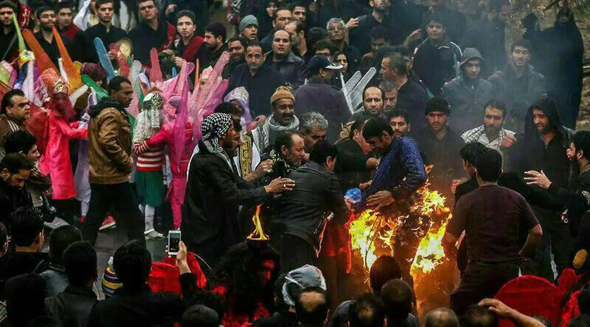 عکس: آتش گرفتن یک تغزیه خوان