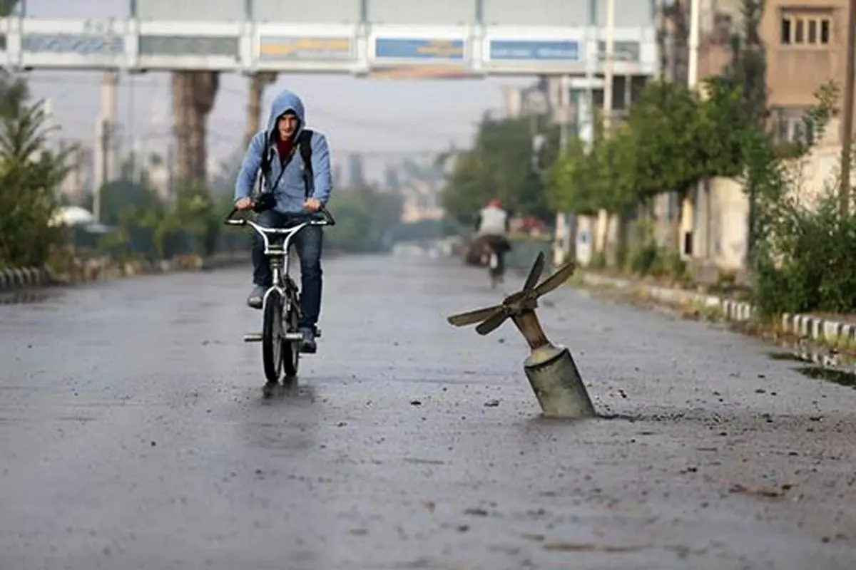 عکس: بمب عمل نکرده مخالفان بشار اسد در دمشق