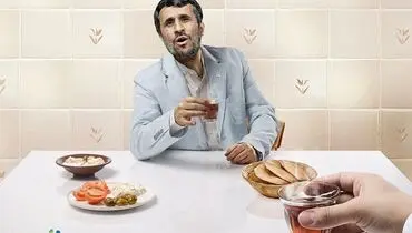 احمدی‌نژاد در پوستر تبلیغاتی یک شرکت لبنانی