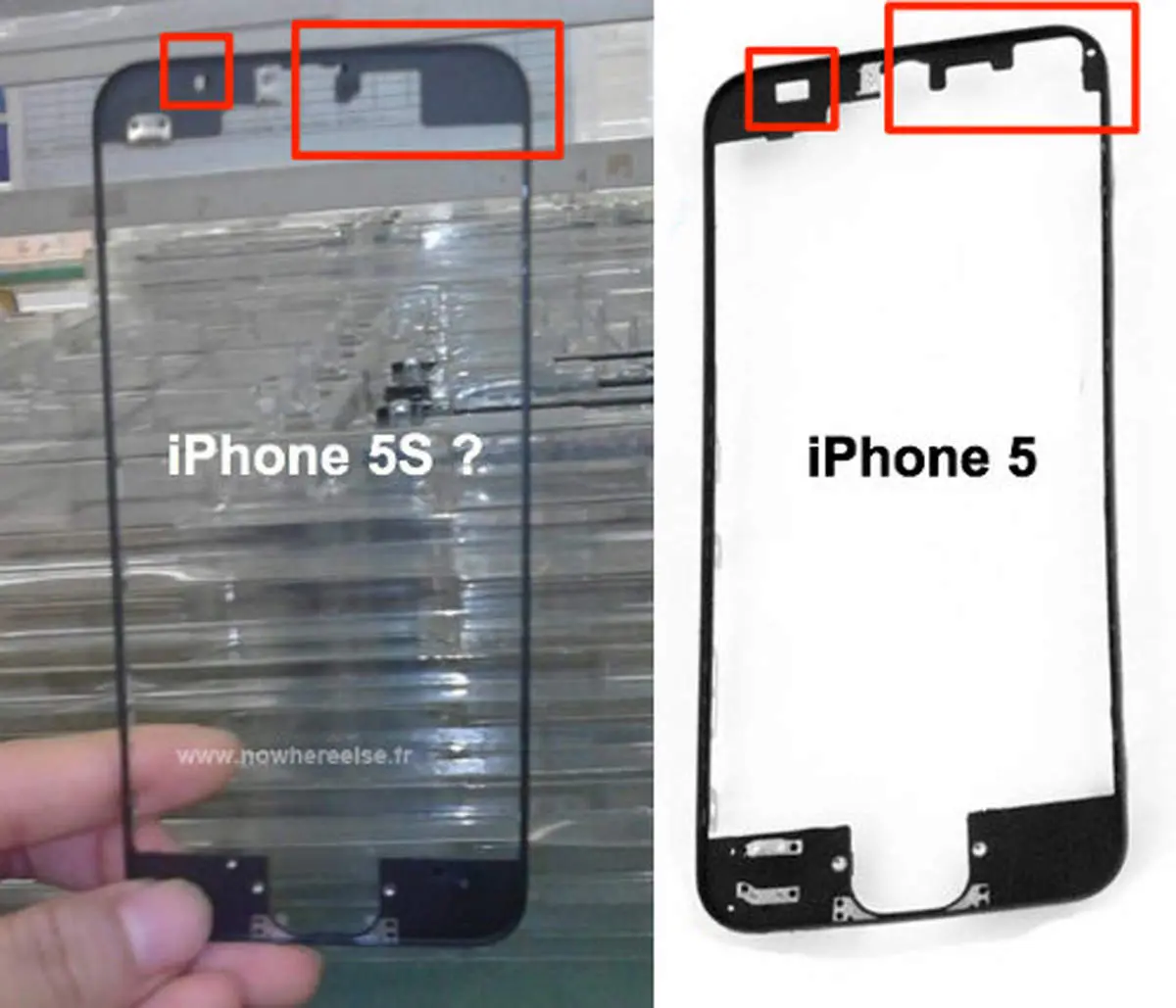 تصاویر منتسب به صفحه جلوی آیفون 5S و آرایش جدید سنسورها