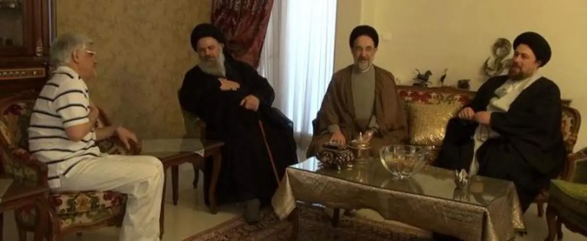 عکس/ خاتمی و سید حسن خمینی در منزل عارف