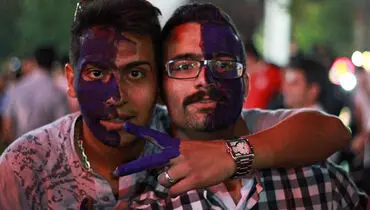 عکس/ صورت بنفش هواداران روحانی