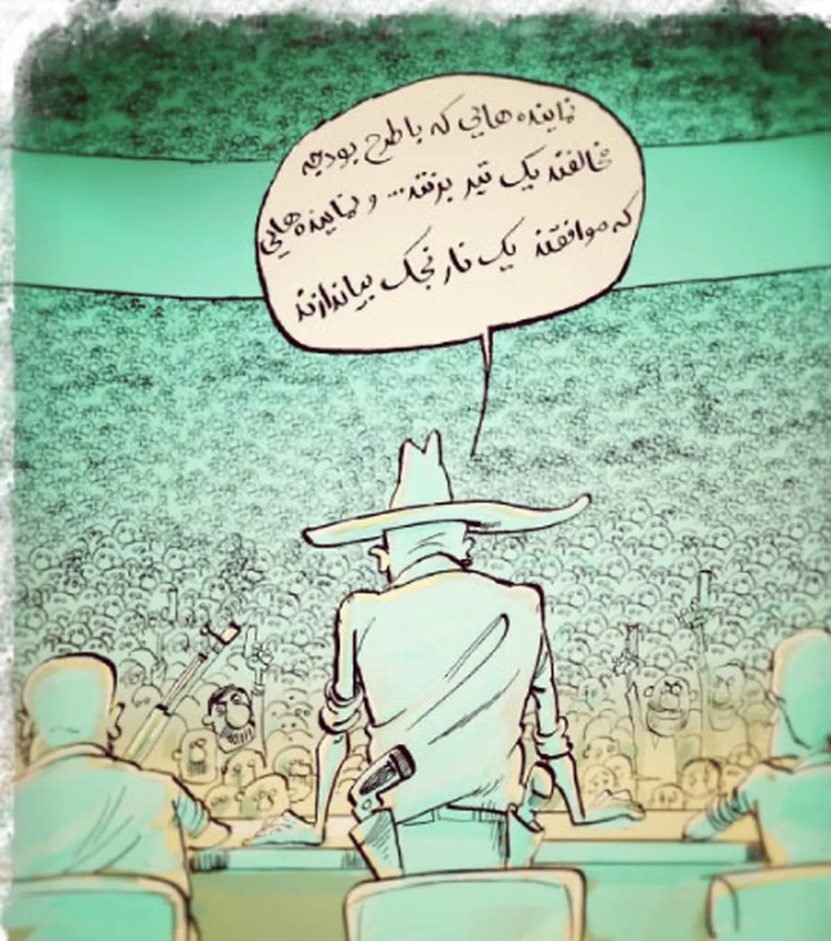 کارتون بزرگمهر حسین‌پور درباره درخواست اسلحه نمایندگان