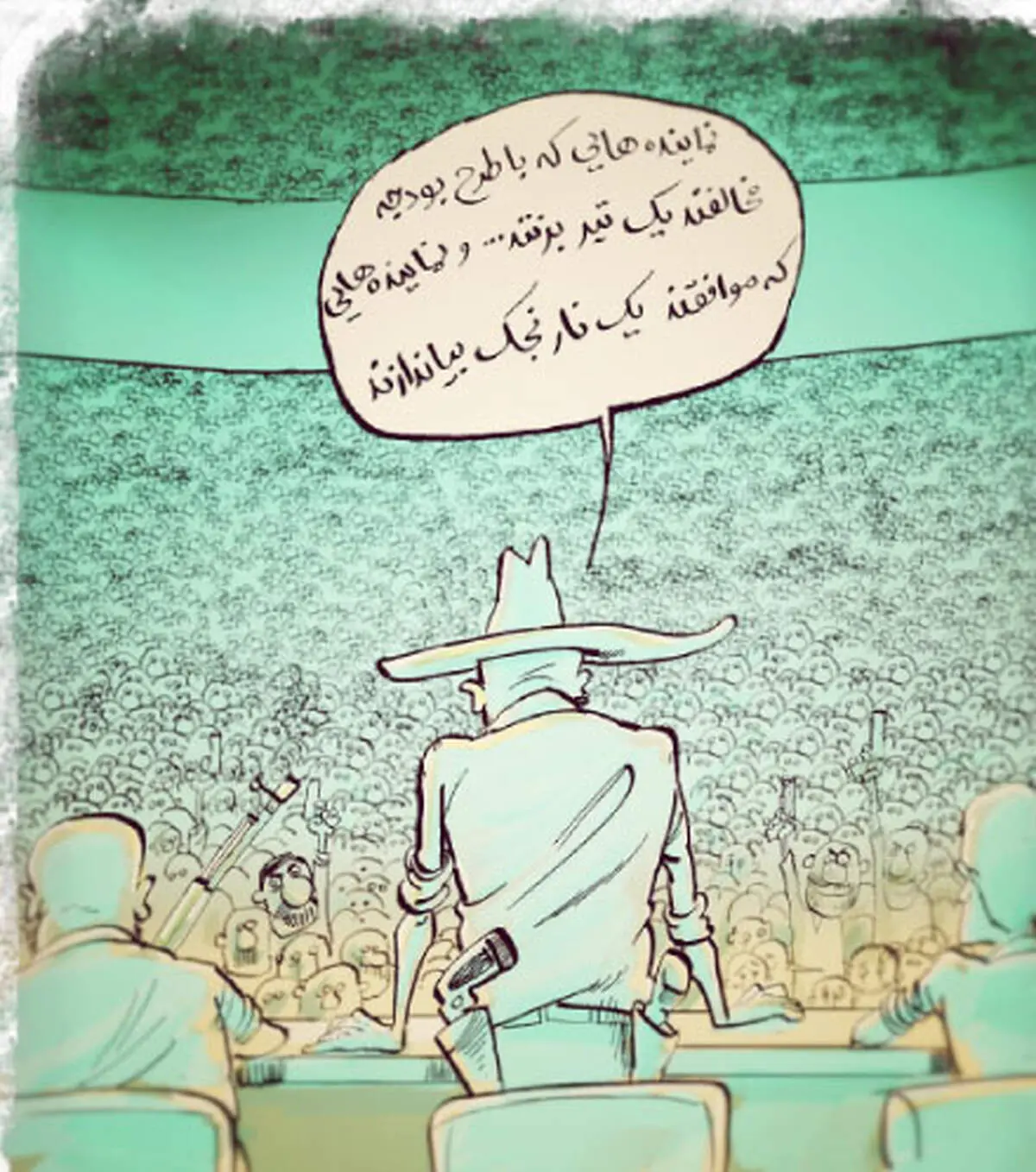 کارتون بزرگمهر حسین‌پور درباره درخواست اسلحه نمایندگان