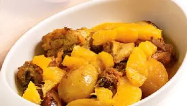 خوراك مرغ و پرتقال(غذاي كشور ازبكستان)