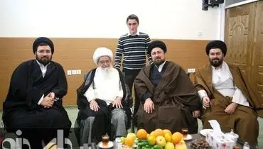 عکس/آیت‌ا... صافی گلپایگانی در منزل سید حسن