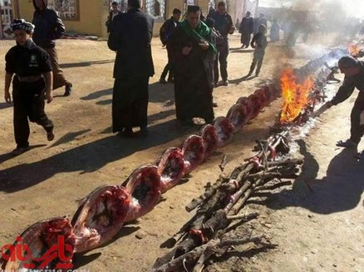 عکس: آماده سازی غذای مخصوص عراقی برای زائران اربعین حسینی