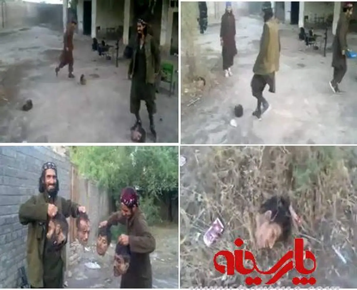 عکس: فوتبال اعضای گروه تروریستی داعش با سرهای بریده/ +18