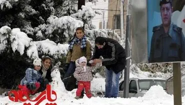 عکس/ برف بازی اردنی ها زیر پرچم ملک عبدالله !