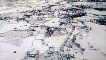 تصویر هوایی از برف گرفتگی شهرهای شمالی