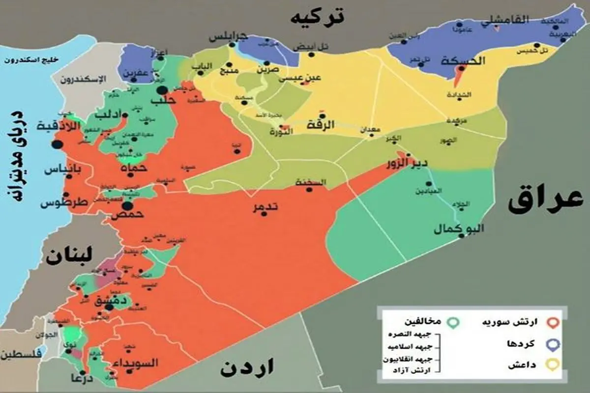 عکس:سهم بشار اسد و مخالفین از سوریه