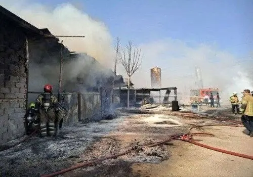 آتشسوزی حوالی کارخانه سیمان آبیک + جزئیات