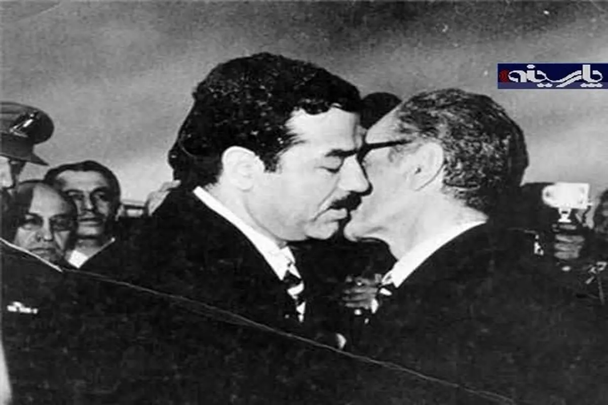 عکس/ محمدرضا پهلوی در آغوش صدام