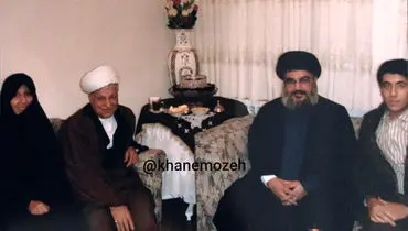 عکسی دیده نشده از حضور سید حسن نصرالله در منزل آیت الله هاشمی