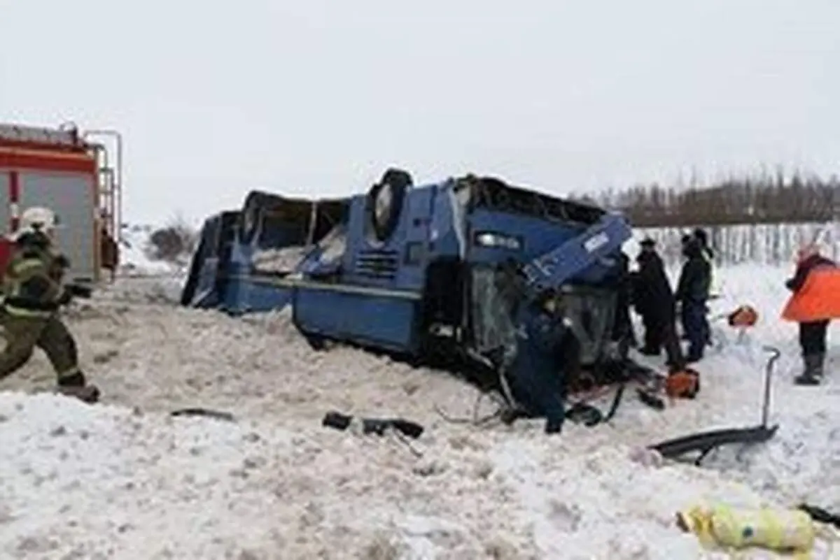 ۷ کشته بر اثر واژگونی اتوبوس