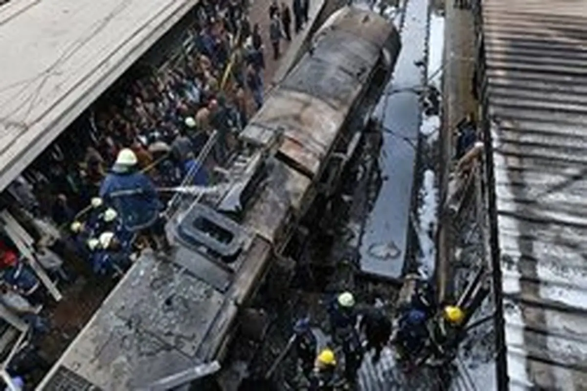 افزایش تلفات حادثه آتش‌سوزی قطار قاهره