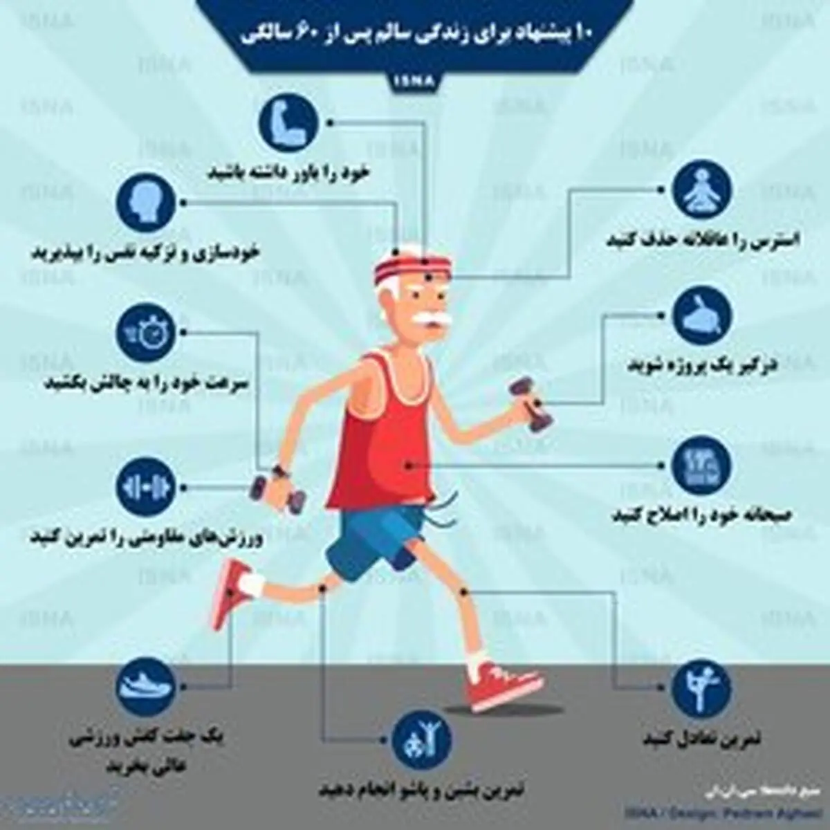 ۱۰ پیشنهاد  برای زندگی ایده‌آل پس از ۶۰ سالگی + اینفوگرافی