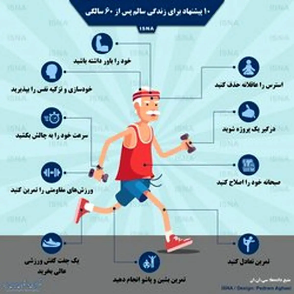 ۱۰ پیشنهاد برای زندگی ایدهآل پس از ۶۰ سالگی + اینفوگرافی