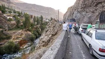 انسداد هراز به علت سقوط درخت