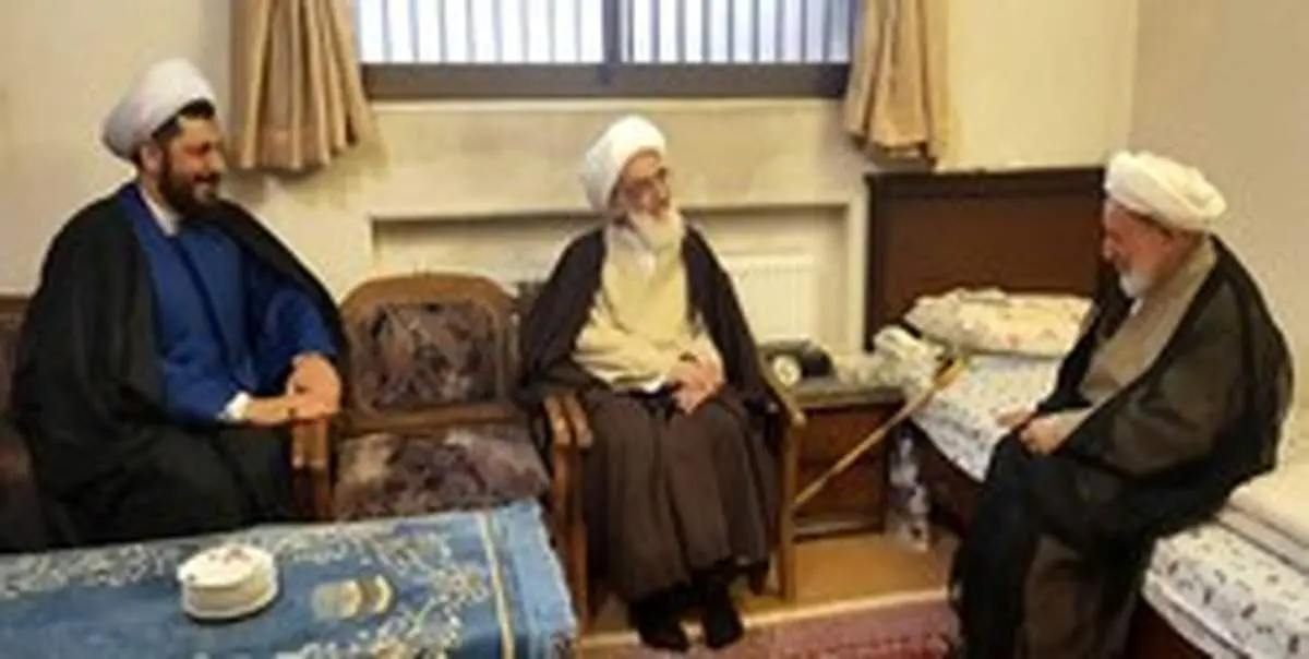 دیدار آیت الله نوری همدانی با آیت الله یزدی