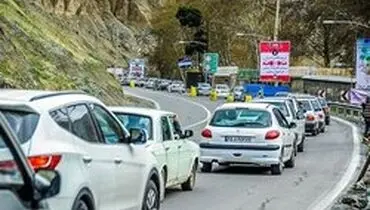 ترافیک سنگین در جاده چالوس