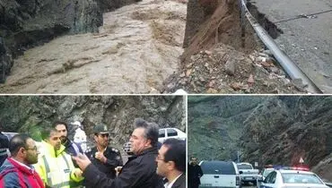 هم اکنون؛ ریزش بخشی ازجاده سولقان+ عکس