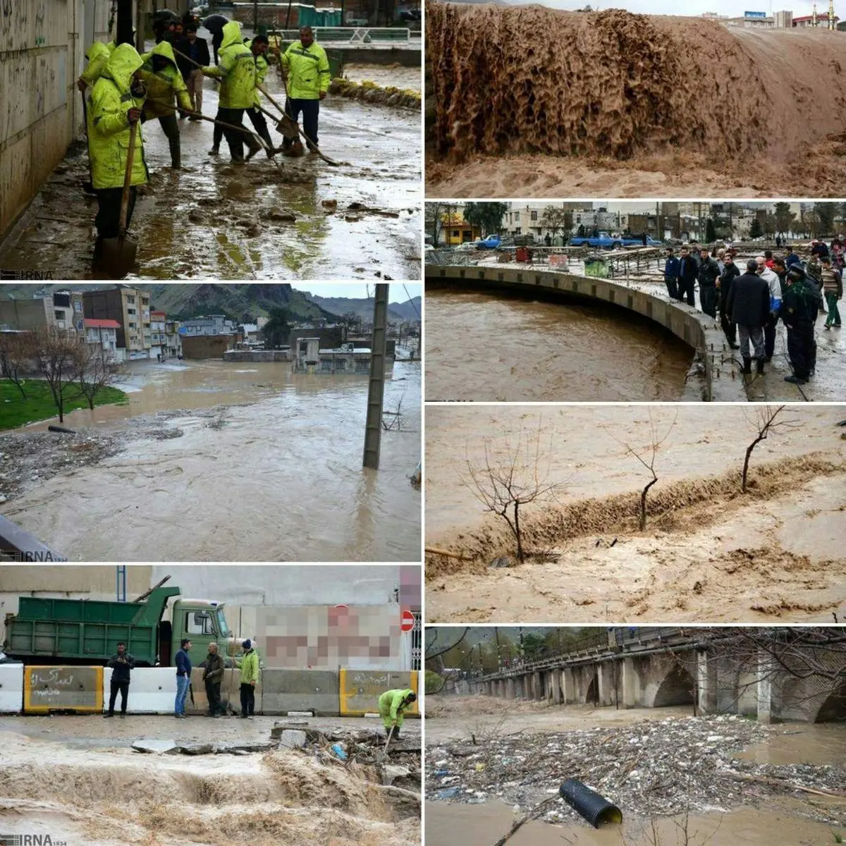 طغیان رودخانه خرم رود در لرستان + عکس