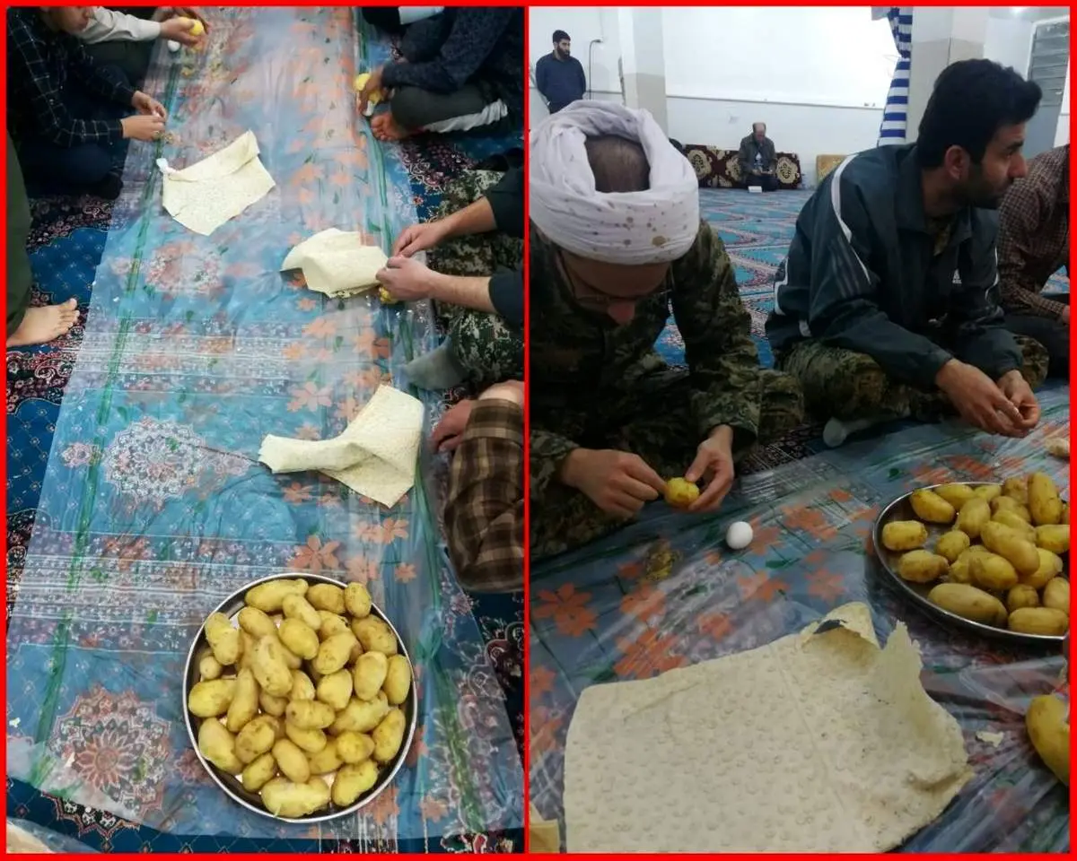 غذای لاکچری نیروهای جهادی در لرستان + عکس