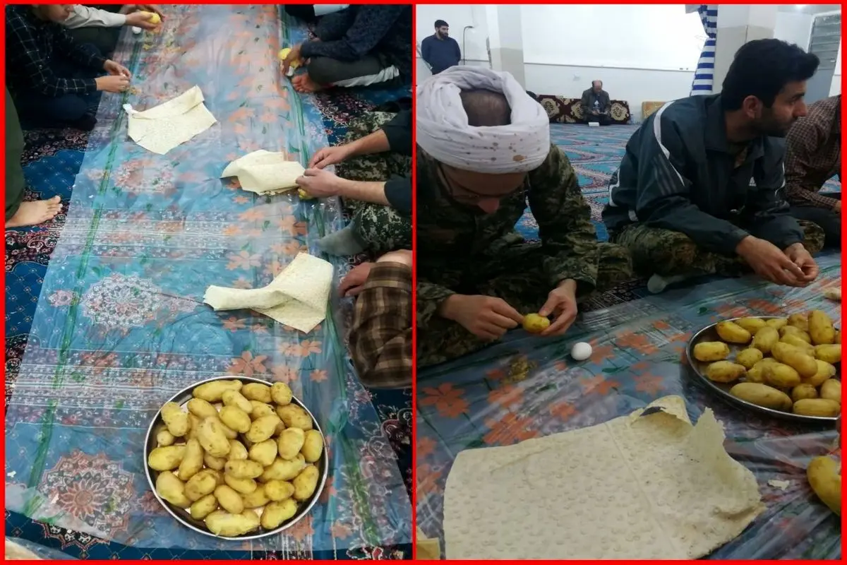 غذای لاکچری نیرو‌های جهادی در لرستان + عکس