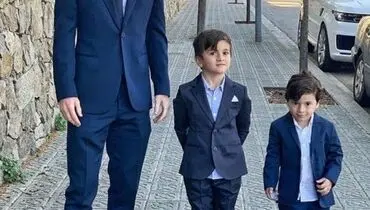 مسی و پسرانش+عکس
