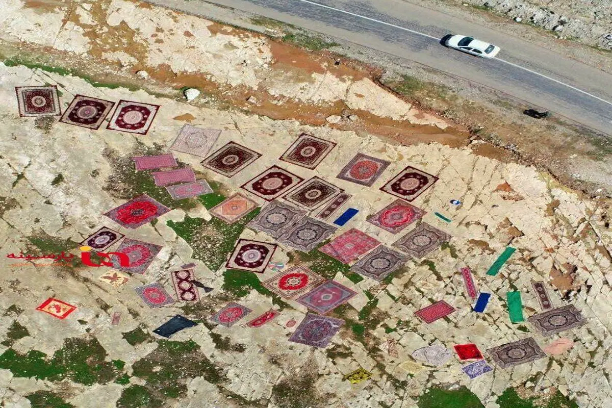 فرش‌های شسته‌شده در منطقه واشیان پلدختر