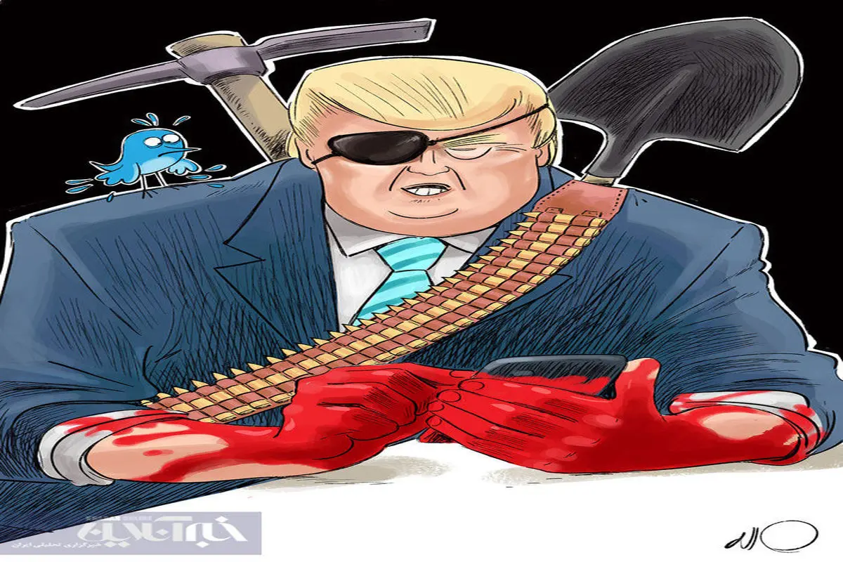 ترامپ در حال توییت علیه سپاه! /کاریکاتور